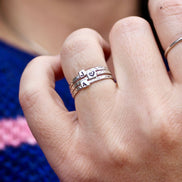 Initial Rings in Sterling Silver, Tiny Initial Rings in Sterling Silver, Stacking Initial Rings, Dainty Monogram Rings, Tiny Letter ring