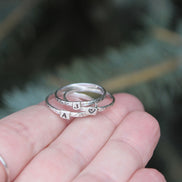 Initial Rings in Sterling Silver, Tiny Initial Rings in Sterling Silver, Stacking Initial Rings, Dainty Monogram Rings, Tiny Letter ring