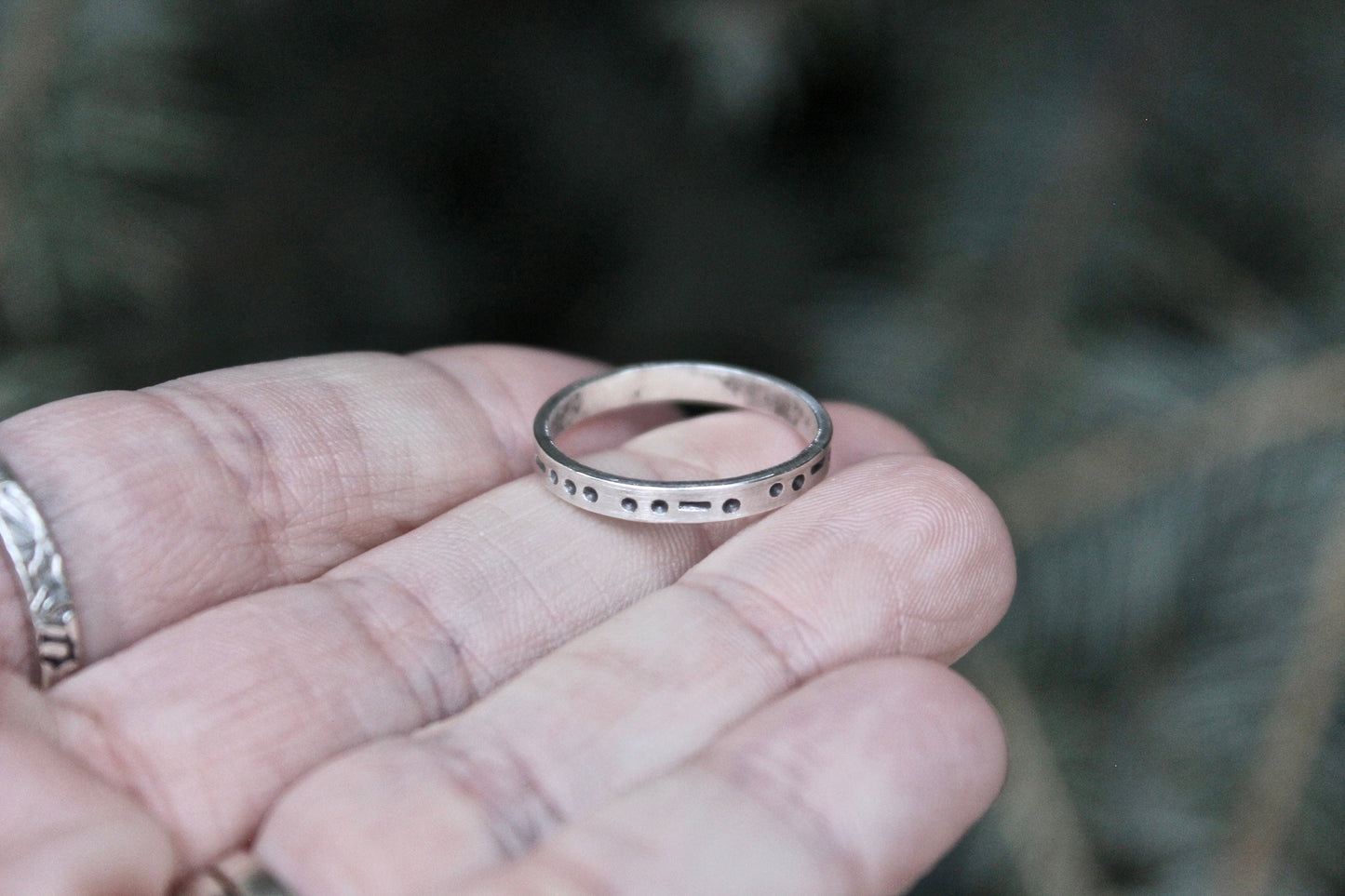 Best Friends (BFF) Morse Code Ring in Sterling Silver