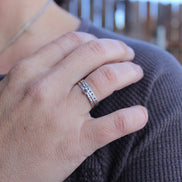 Sisters in Morse Code, Sterling Silver Ring