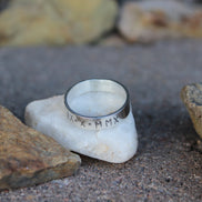 Men's Roman Numeral Date Ring in Sterling Silver