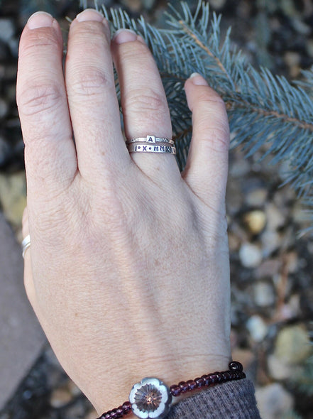 Roman Numeral Date Ring in Solid Sterling Silver