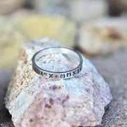 Roman Numeral Date Ring in Solid Sterling Silver