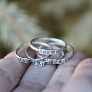 Marathon Ring, Rings for Runners, Solid sterling silver stackable Runner's Rings, Running Rings, Tiny Numbers, marathon jewelry, 26.2 Ring