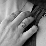 Runner Ring, Rings for Runners, Solid sterling silver stackable Runner's Rings, Running Rings, Run Love Ring, half marathon ring, minimalist