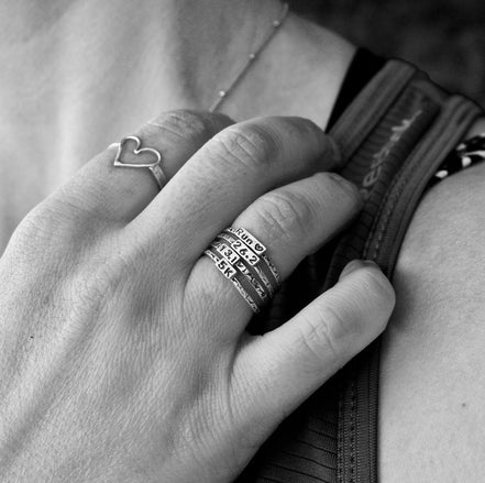 Ring for Runner, Runner Ring, Gift for Runner, Marathon Ring, Sterling Silver Stacking Ring, Silver Runner Ring, 5K Silver Ring, 10K Silver