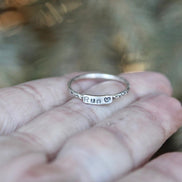 Runner Ring, Rings for Runners, Solid sterling silver stackable Runner's Rings, Running Rings, tiny writing, half marathon ring, 5K jewelry