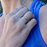 Runner Ring, Rings for Runners, Solid sterling silver stackable Runner's Rings, Running Rings, tiny writing, half marathon ring, 5K jewelry