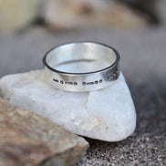 Matching Morse Code Rings for Couples, Sterling Silver