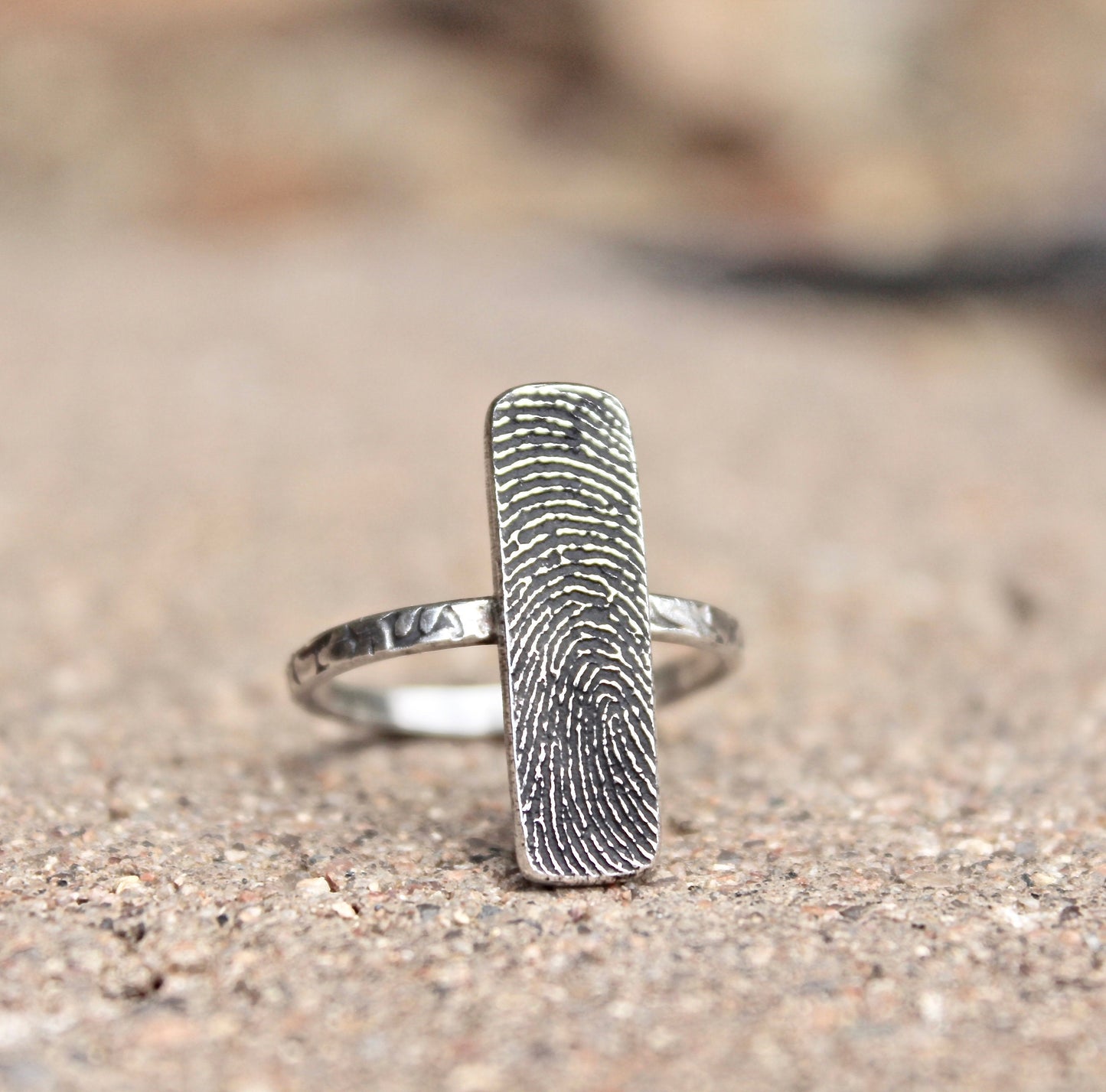 Rectangle Fingerprint Ring