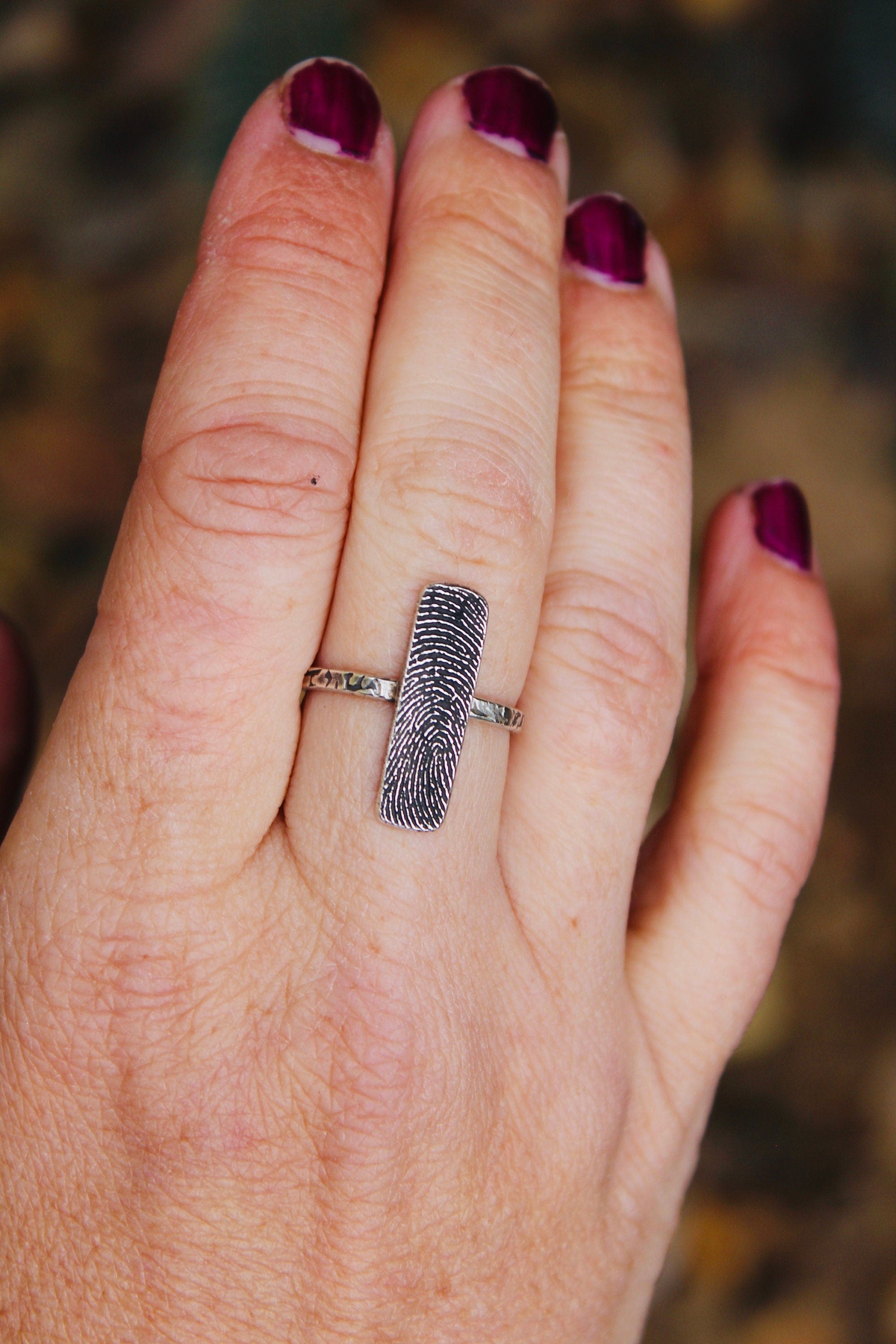 Rectangle Fingerprint Ring