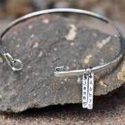 Heart Bangle Bracelet in Sterling Silver