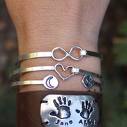 Infinity Bangle Bracelet, Sterling Silver Infinity Bangle