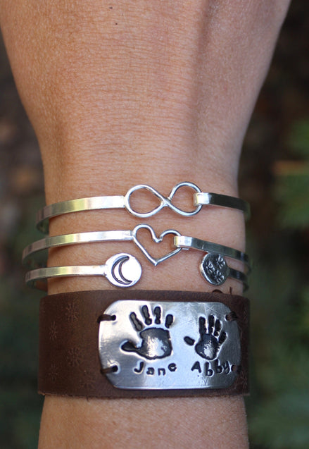 Infinity Bangle Bracelet, Sterling Silver Infinity Bangle