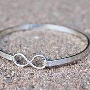 Infinity Bangle Bracelet, Sterling Silver Infinity Bangle