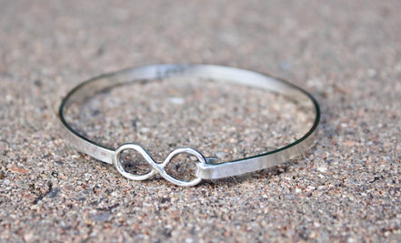 Infinity Bangle Bracelet, Sterling Silver Infinity Bangle