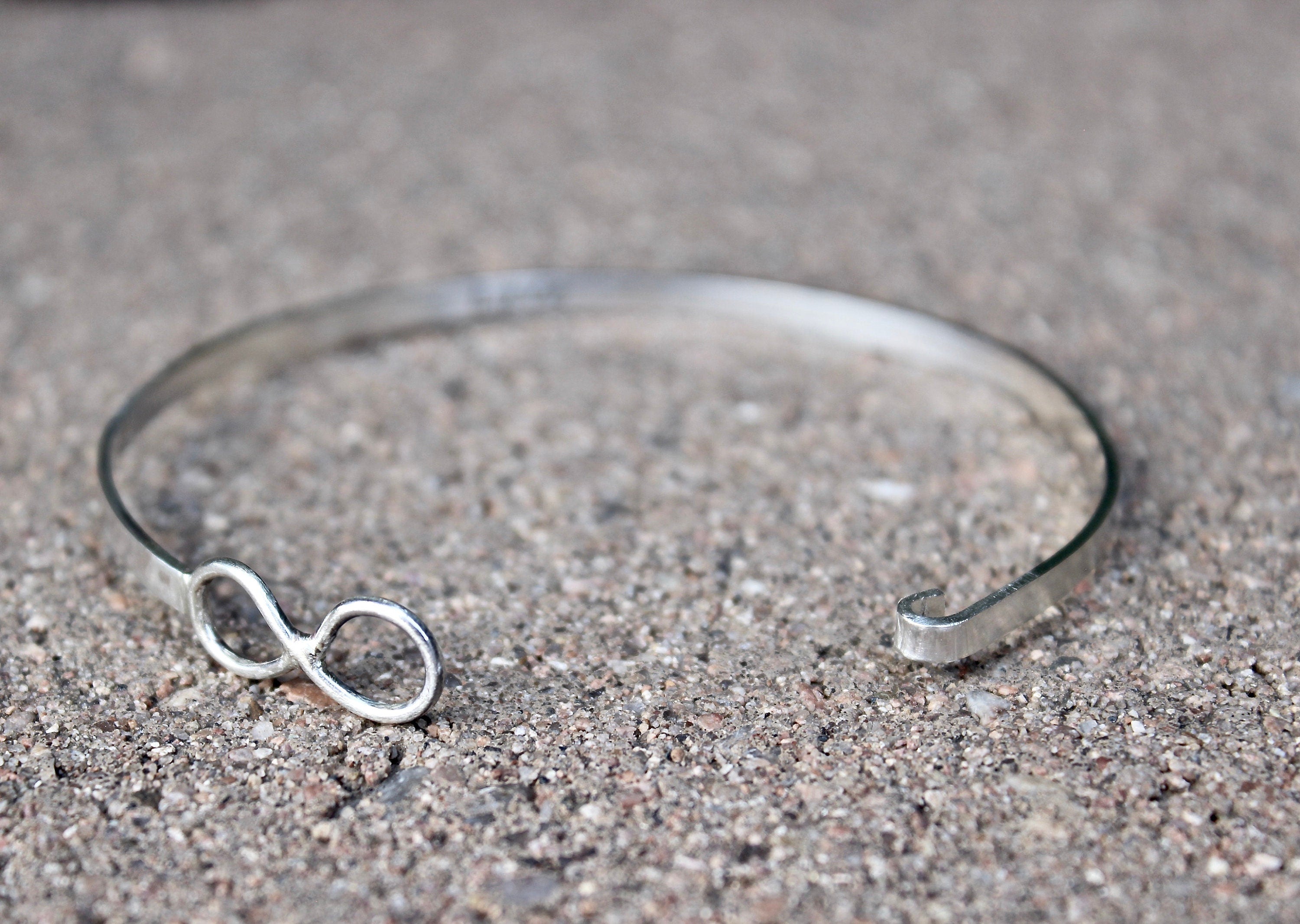 Infinity Bangle Bracelet, Sterling Silver Infinity Bangle