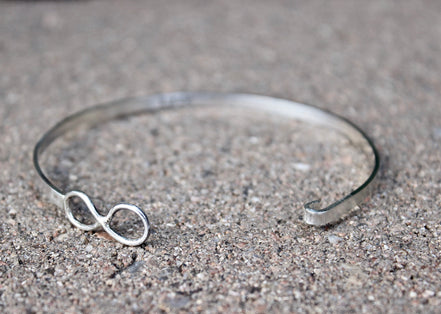 Infinity Bangle Bracelet, Sterling Silver Infinity Bangle