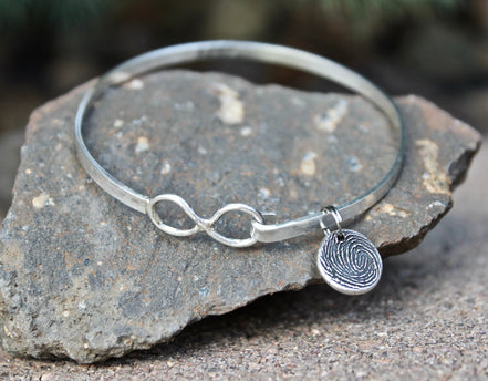 Infinity Bangle Bracelet, Sterling Silver Infinity Bangle