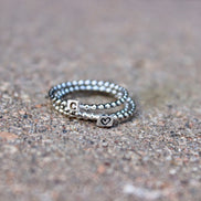 Beaded Initial Stacking Ring