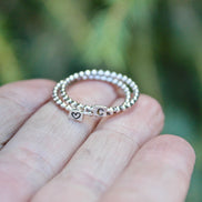 Beaded Initial Stacking Ring