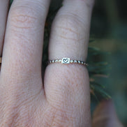 Beaded Initial Stacking Ring