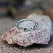 Beaded Initial Stacking Ring