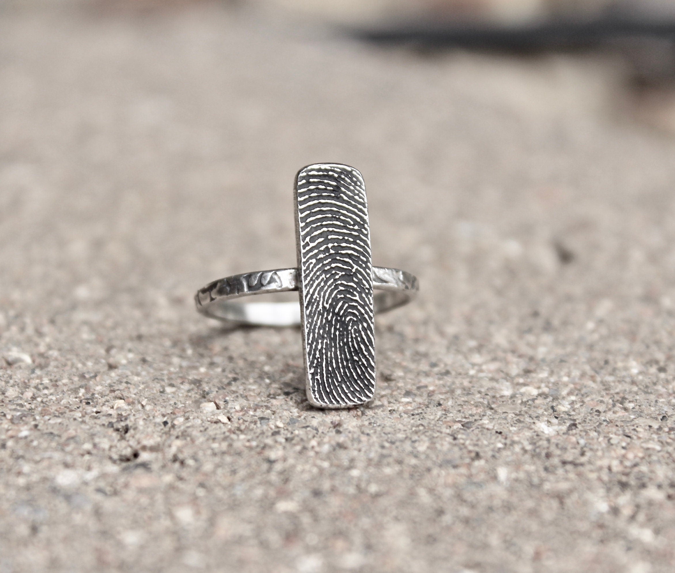 Rectangle Fingerprint Ring