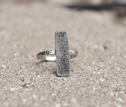 Rectangle Fingerprint Ring