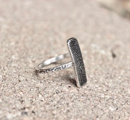 Rectangle Fingerprint Ring