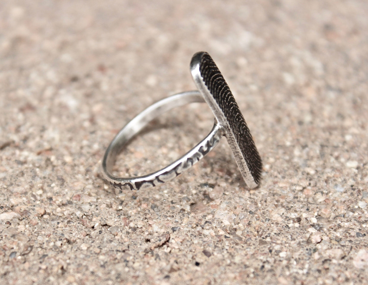 Rectangle Fingerprint Ring