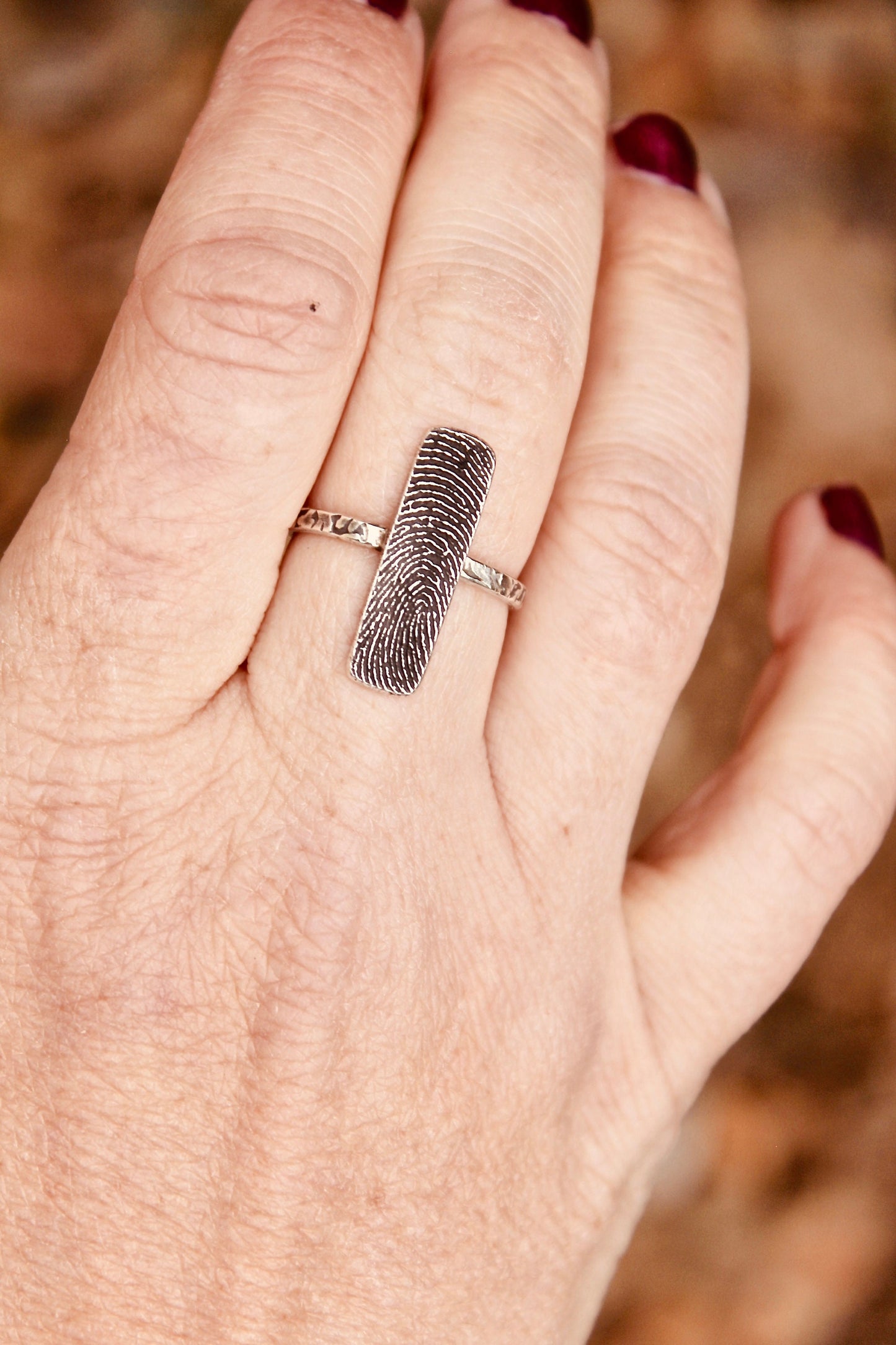 Rectangle Fingerprint Ring