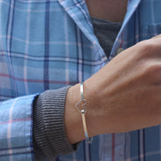 Heart Bangle Bracelet in Sterling Silver