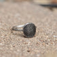 Fingerprint Ring in Sterling Silver with Textured Ring