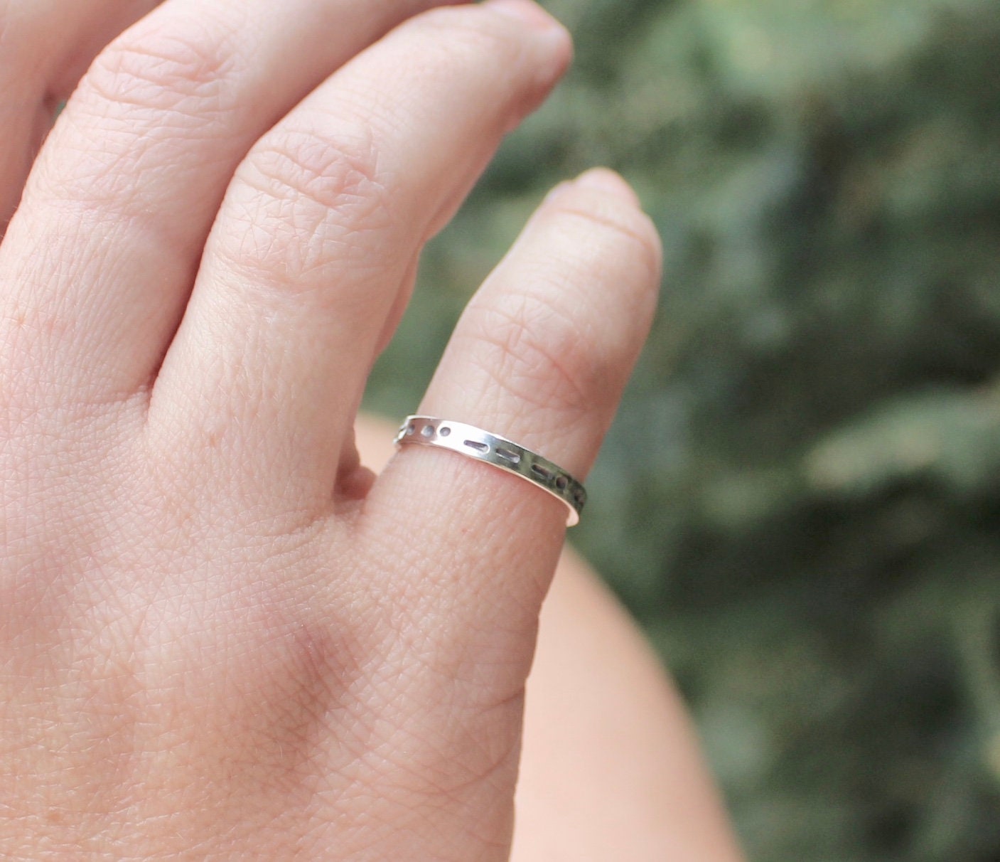 Always in Morse Code Ring in Sterling Silver