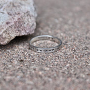 Sisters in Morse Code, Sterling Silver Ring
