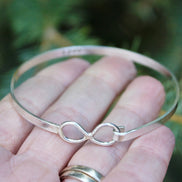 Infinity Bangle Bracelet, Sterling Silver Infinity Bangle