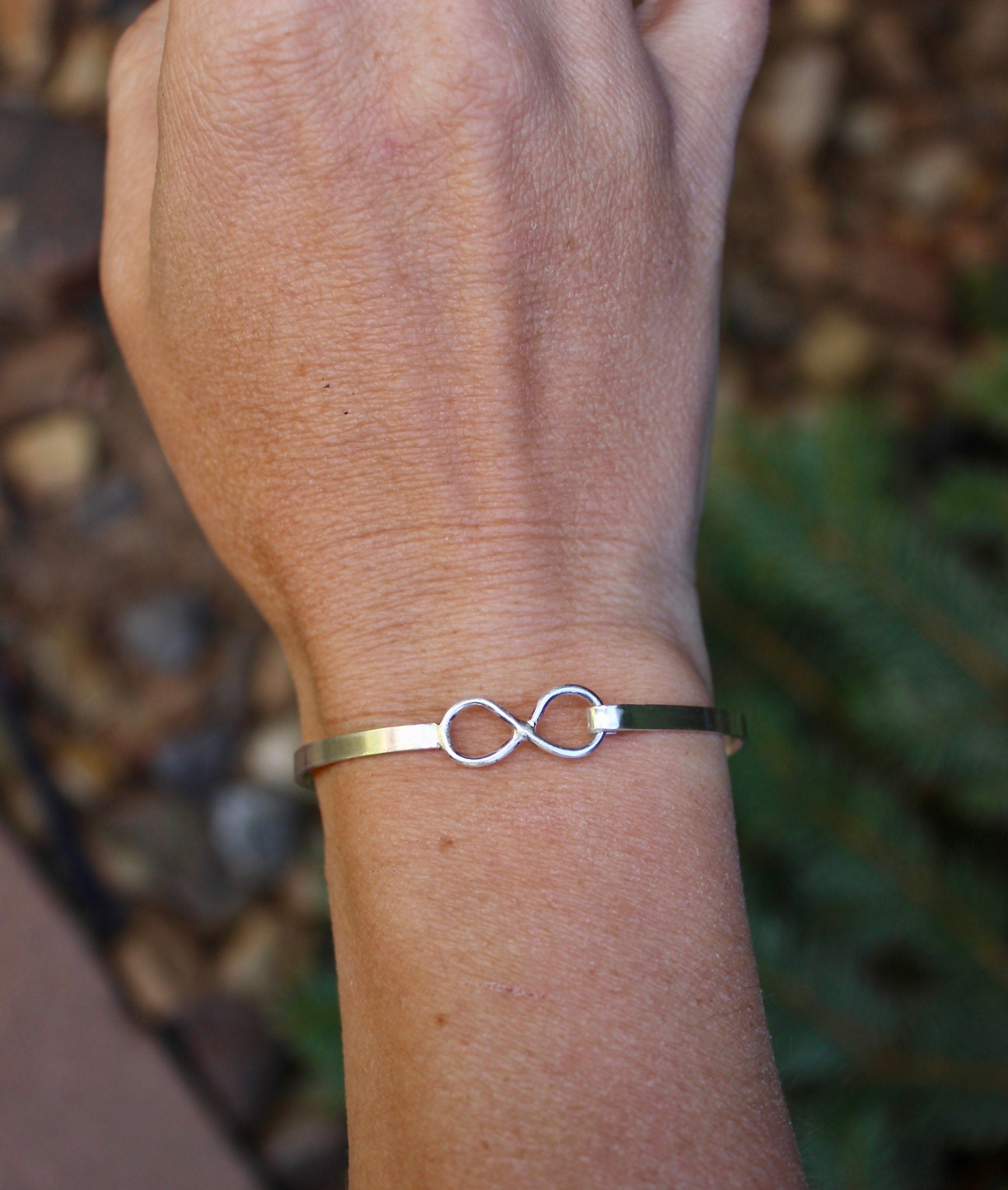 Infinity Bangle Bracelet, Sterling Silver Infinity Bangle