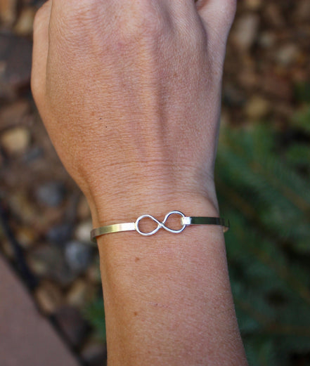 Infinity Bangle Bracelet, Sterling Silver Infinity Bangle