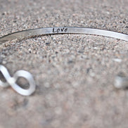 Infinity Bangle Bracelet, Sterling Silver Infinity Bangle