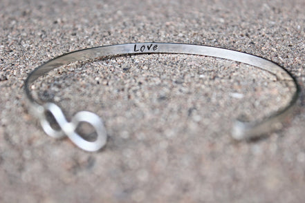 Infinity Bangle Bracelet, Sterling Silver Infinity Bangle
