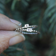 Beaded Initial Stacking Ring