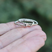 Beaded Initial Stacking Ring