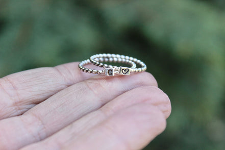Beaded Initial Stacking Ring