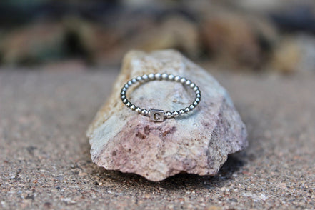 Beaded Initial Stacking Ring