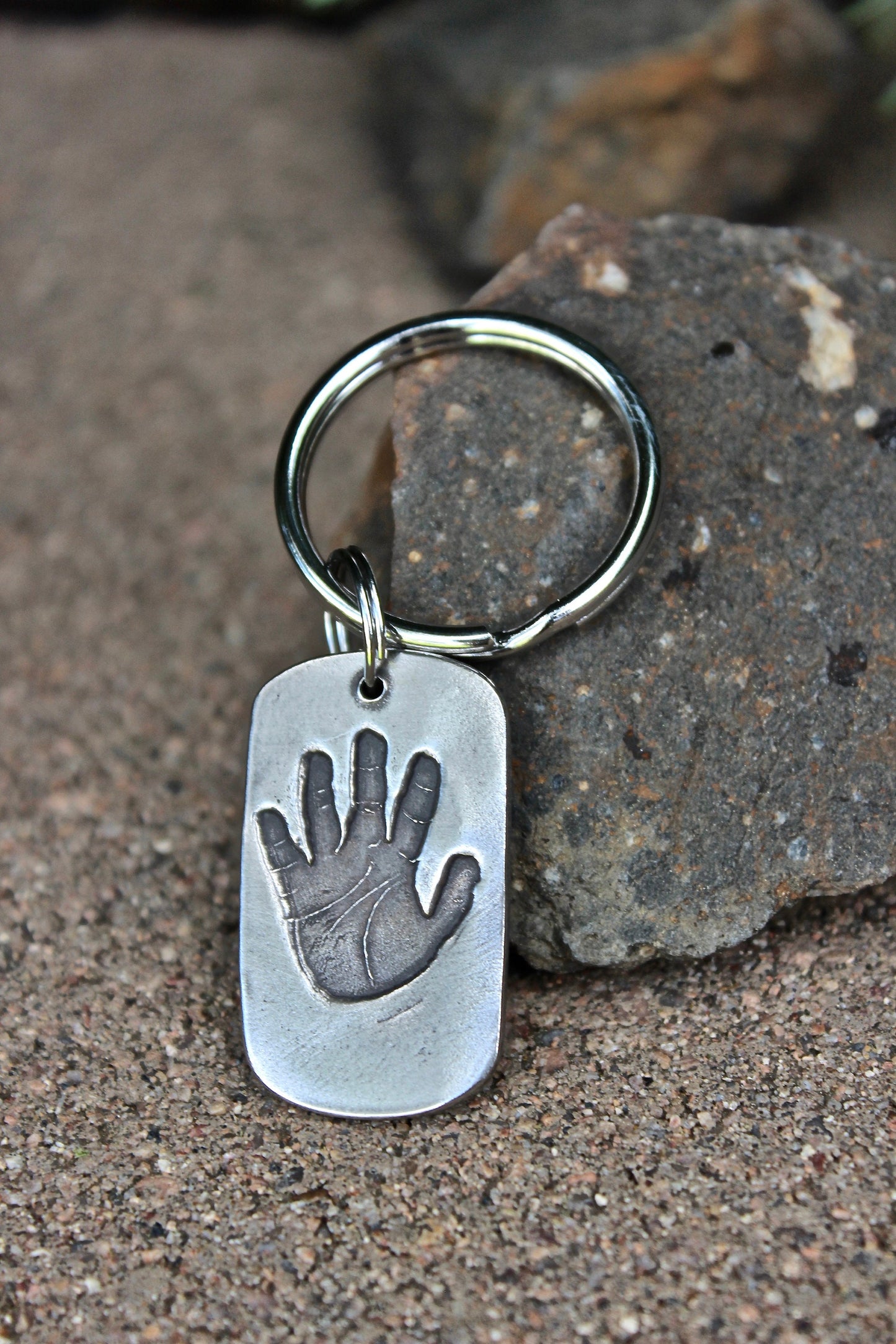 Real Child's Handprint Keychain