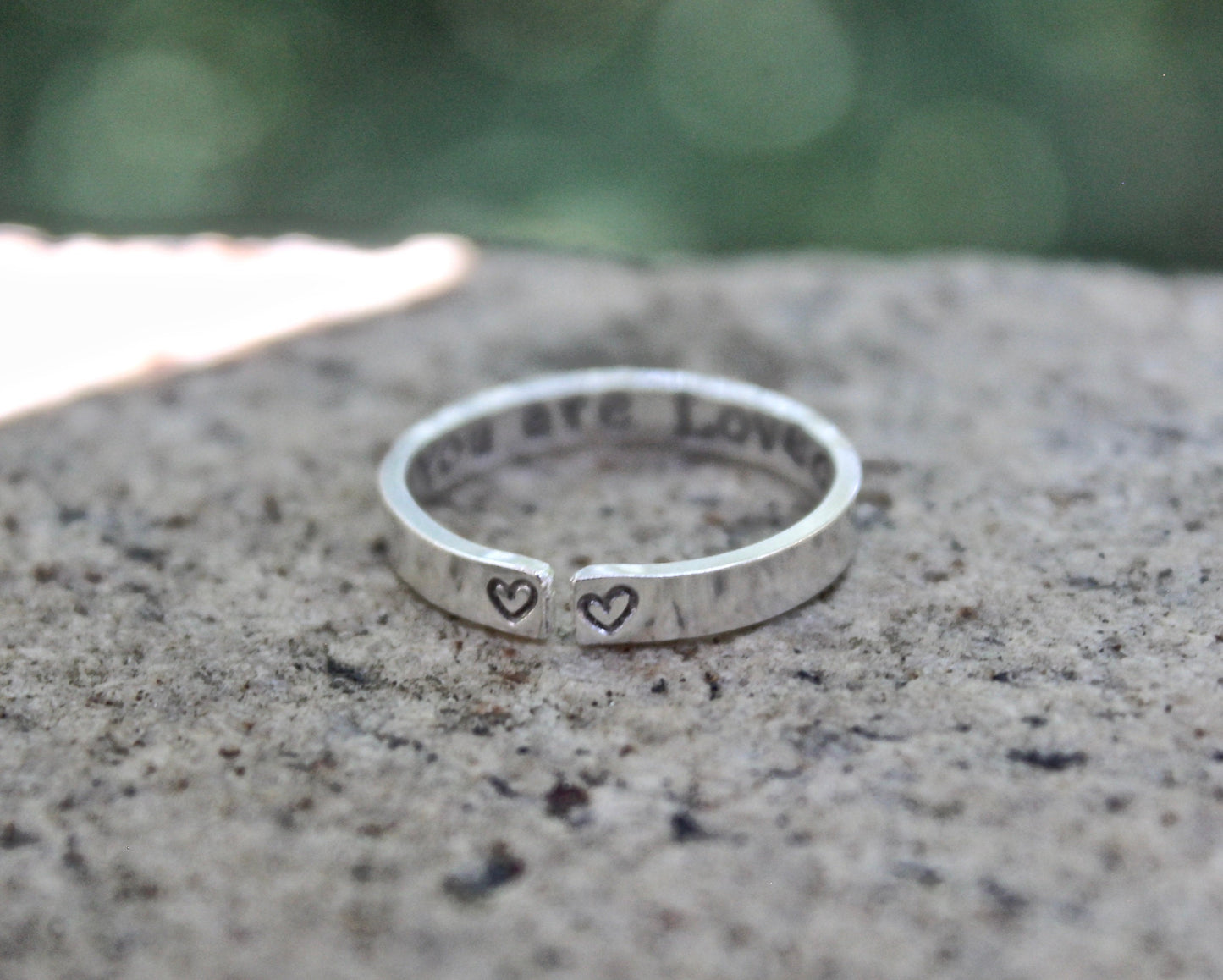 You are Loved Ring, Solid Sterling Silver, Adjustable