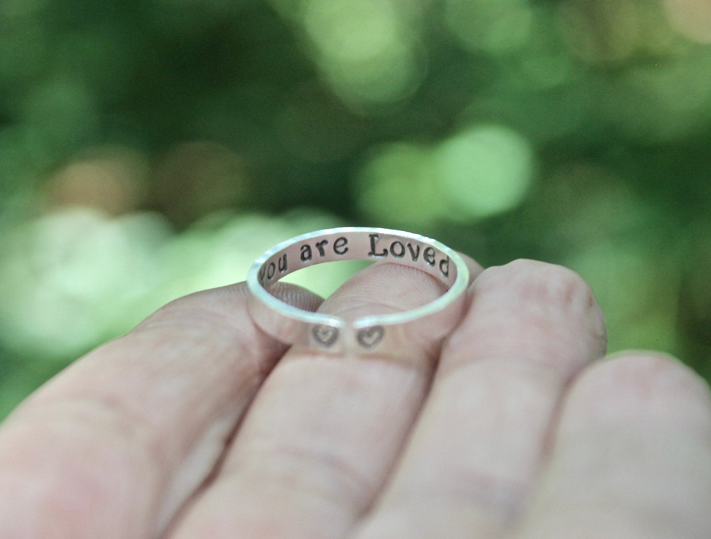 You are Loved Ring, Solid Sterling Silver, Adjustable