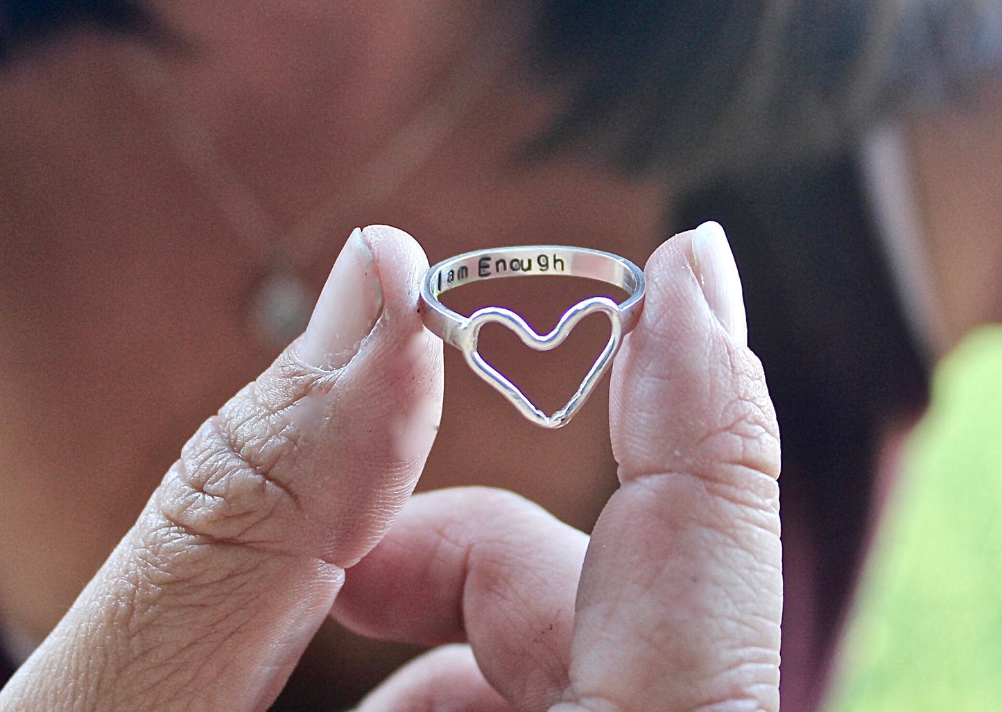 Heart Shaped Fingerprint Ring