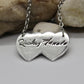 Two Overlapping Heart Fingerprints Necklace